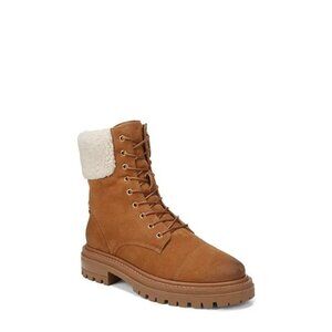 Sam Edelman Women's 8.5 Aleia Lace‎ Up Combat Boots Camel Brown Leather Winter